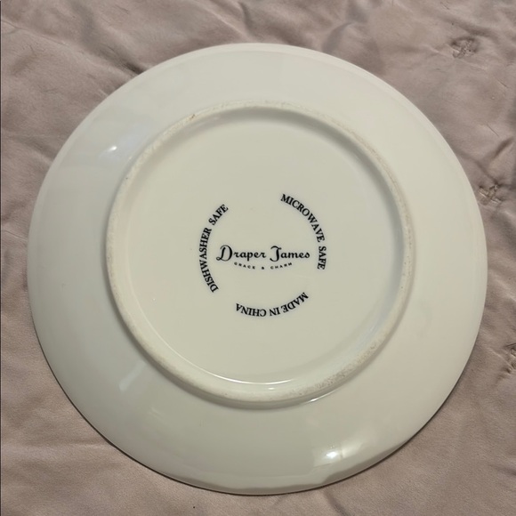 Draper James Navy and Pink French Bulldogs Accent plate - Picture 2 of 2